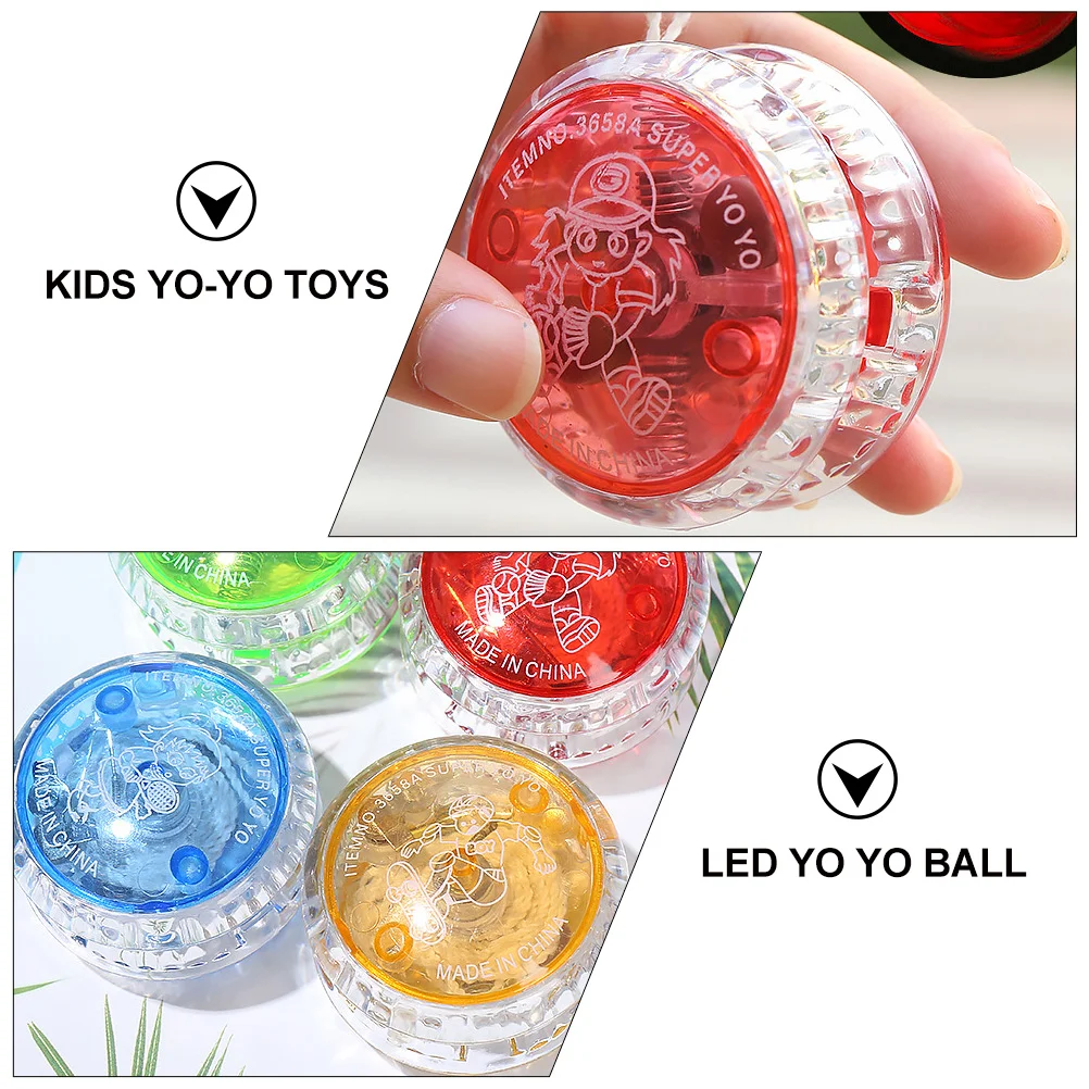 5 Pcs Transaxle Yoyo LED Light- Professional Yoyo Kids - Toys Nativity Toys Kids Luminous Magnetic Plastic Yoyo Color Random