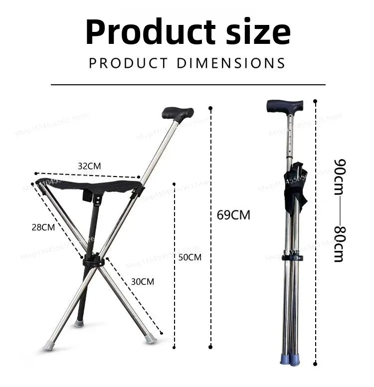 

Новая складная трость из алюминиевого сплава, регулируемое сиденье и табурет для поддержки пожилых людей
