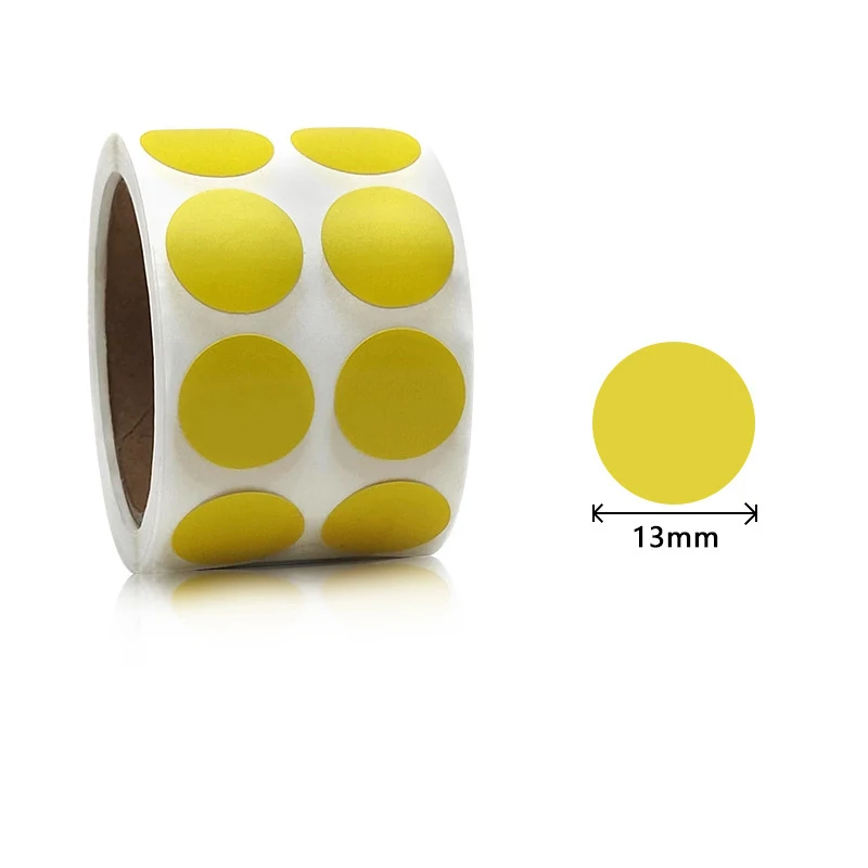 Round Blank Handmade Sticker Roll Dot Stickers Scrapbooking Self-adhesive Color Labels for Marking Classification