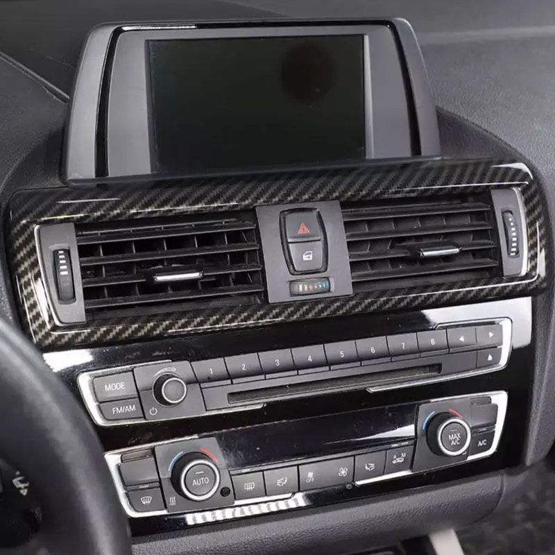 ABS Carbon Fiber Car Styling Center Console Air Outlet Vent Frame Cover Sticker Trim For BMW 1 Series F20 F21 F22 F23 2012-2018