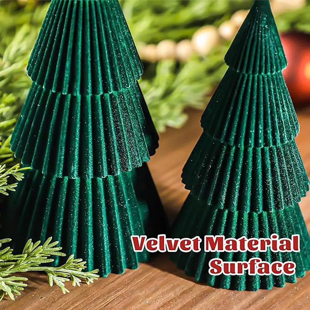 Rustic Honeycomb Christmas Forest  Set of 6 Foldable 3D Tabletop Trees, Farmhouse Holiday Centerpiece for Cozy Home Decor
