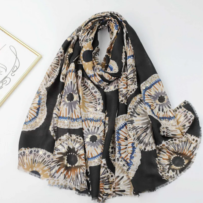 

Золотой штампованный коралл Sea32 атласная ткань заводская распродажа-длинный шарф с принтом для путешествий и отпуска