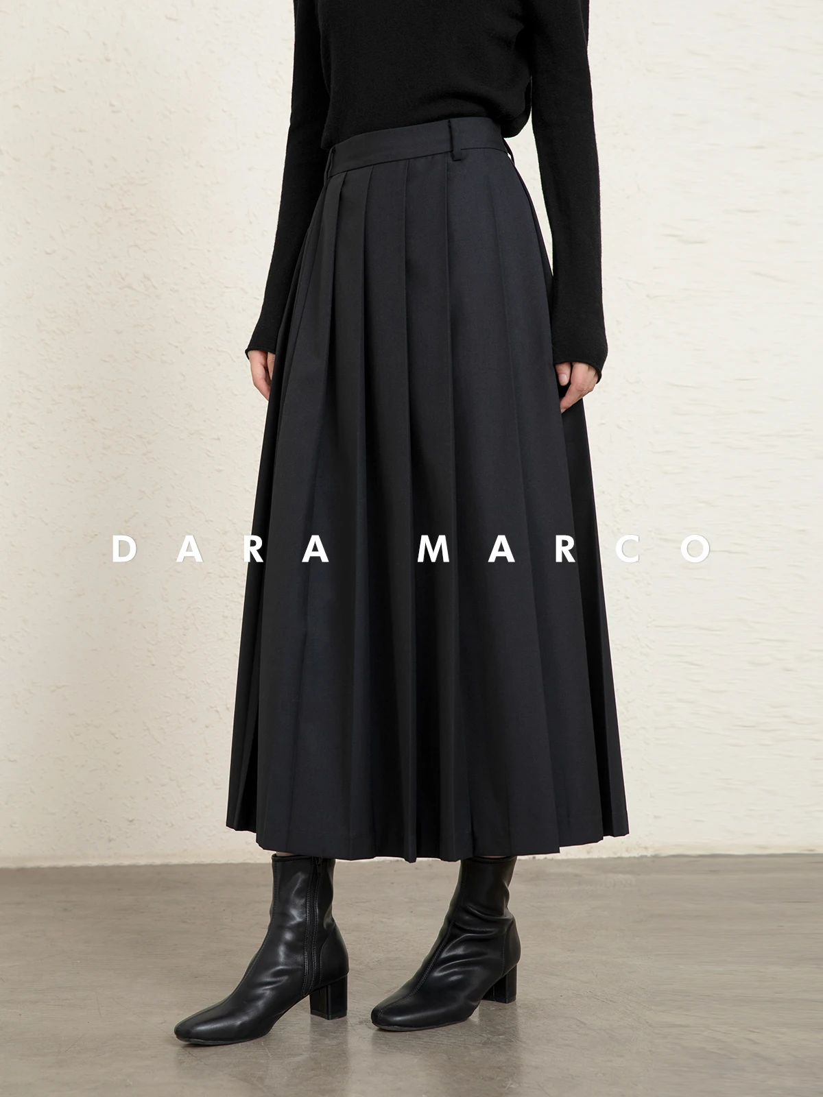 

Шерстяная юбка с высокой талией Ele Bla, средней длины, весна-осень, высококачественная, изысканная юбка из пряденой шерсти для деловых женщин