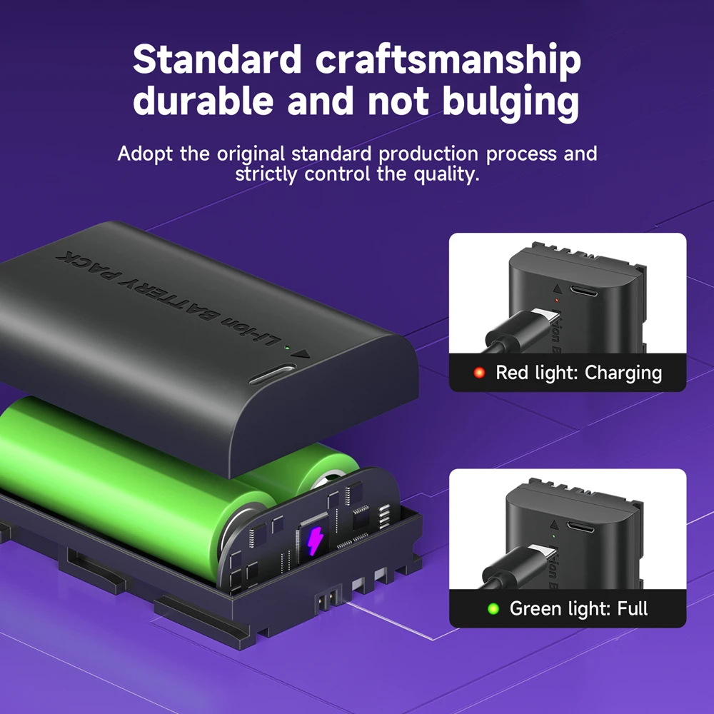 LP-E6 LP E6 LP E6N Type-C شحن البطارية مع علبة شاحن LCD لكاميرا Canon 5D Mark II III 7D 60D EOS 6D 70D 80D EOS 5DS R