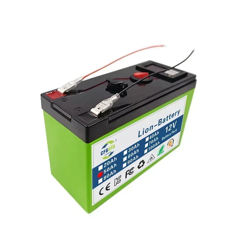 12V Battery 50Ah 18650 lithium battery pack Rechargeable battery for solar energy electric vehicle battery+12.6v3A charger