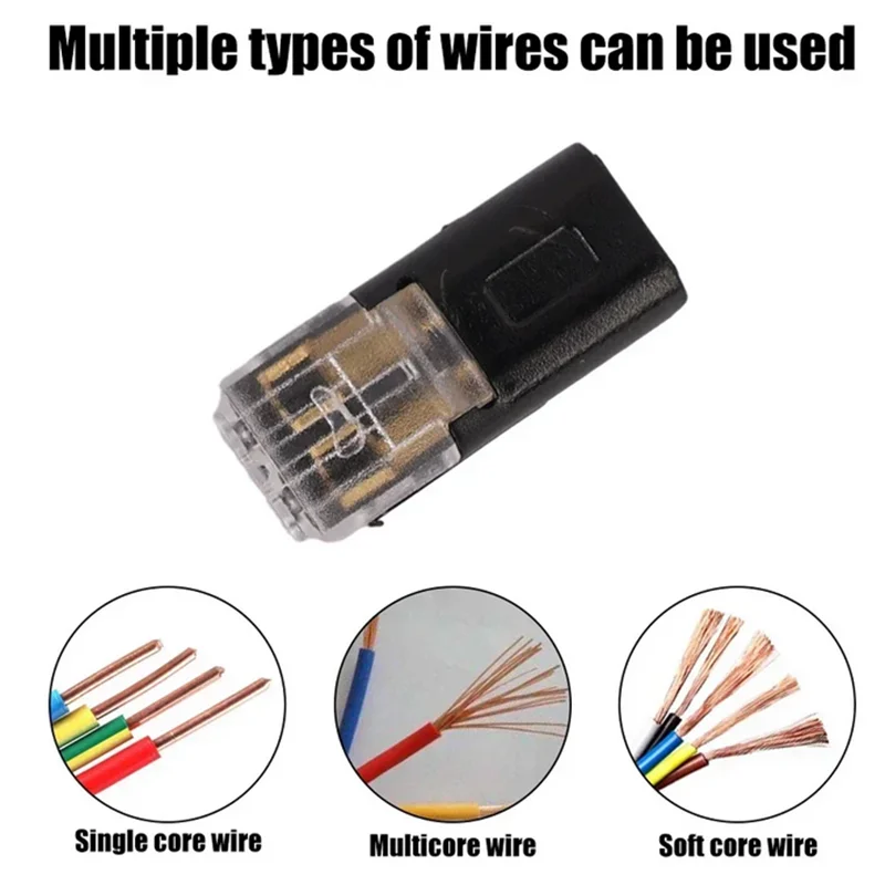 50/100/200Pcs Quick Connect Terminals D2 Wire Connectors No Stripping Double Wire Plug in Connector Car Electric Cable Terminal
