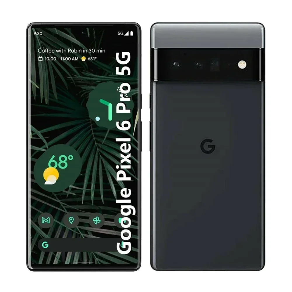 هاتف Google Pixel 6 Pro 5G الذكي بذاكرة وصول عشوائي 12 جيجابايت وذاكرة قراءة فقط 128 جيجابايت/256 جيجابايت وكاميرا 50 ميجابكسل وشاشة 6.7 بوصة هاتف مستعمل غير مقفول