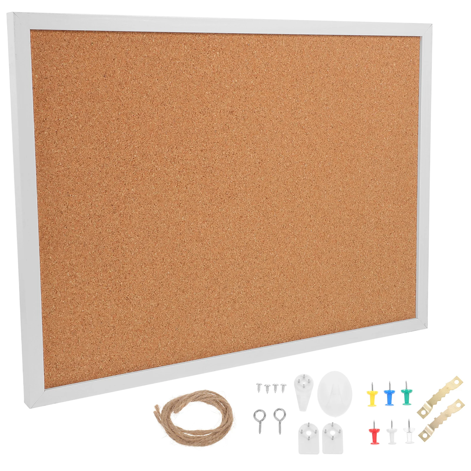 

1 set 1 Set Framed Cork Wall Notice Thick Bulletin Board For Office Home Memo Board With Hooks Corks For Photos Notes Memos