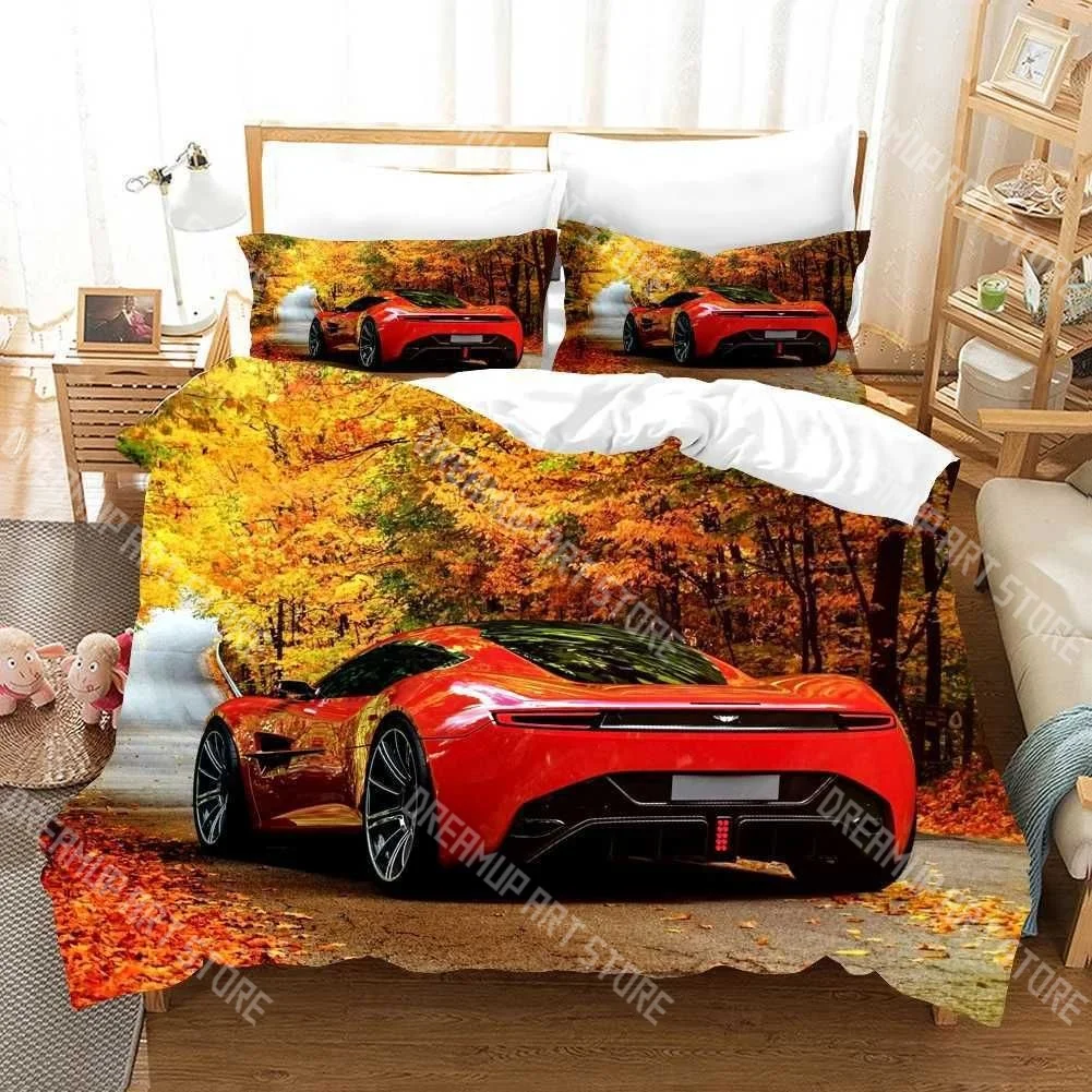 Red Queen Size Comforter Set, Cars Bed Set Speed Racing Car Bedding Set Full, Sports Bedding Sets Extreme Sport Quilt Cover