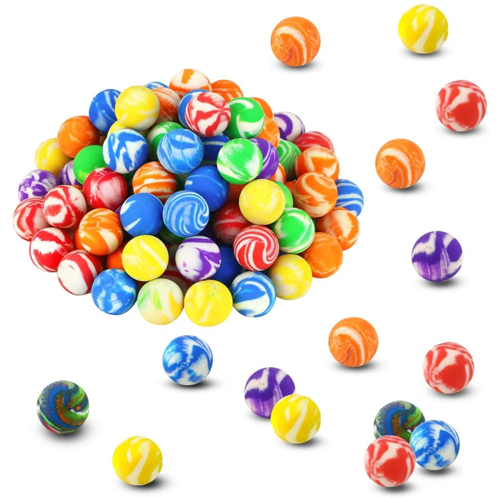 Bouncy Toy Party Favors Elastic Colorful for Child 20mm Jumping Balls Bouncing Balls Swirl Bouncing Balls Rubber Ball