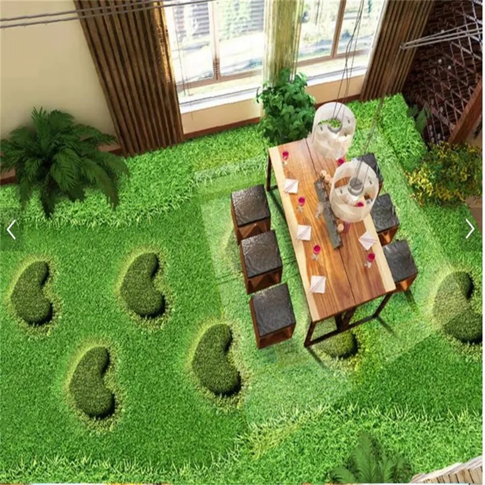 Custom 3d flooring heart-shaped grass lawn mural living room cafe guest bathroom bedroom grass floor texture self-adhesive floor