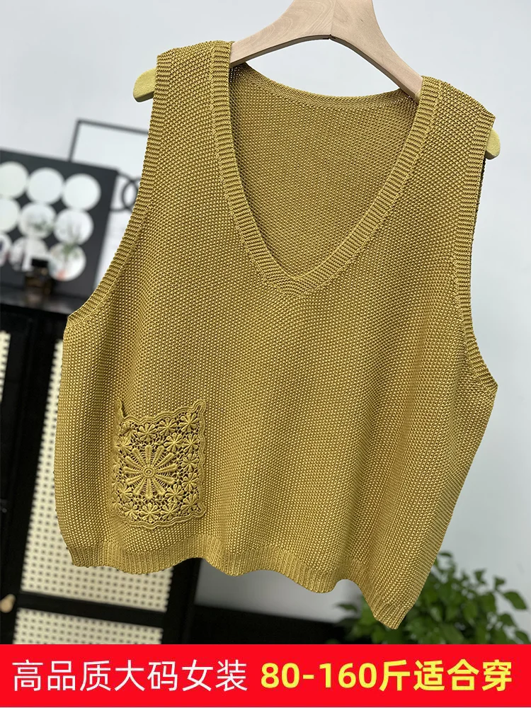 

High Quality Knitted Cotton Vest for Women in Autumn and Winter, New Sweater, Vest, Vest, and Camisole