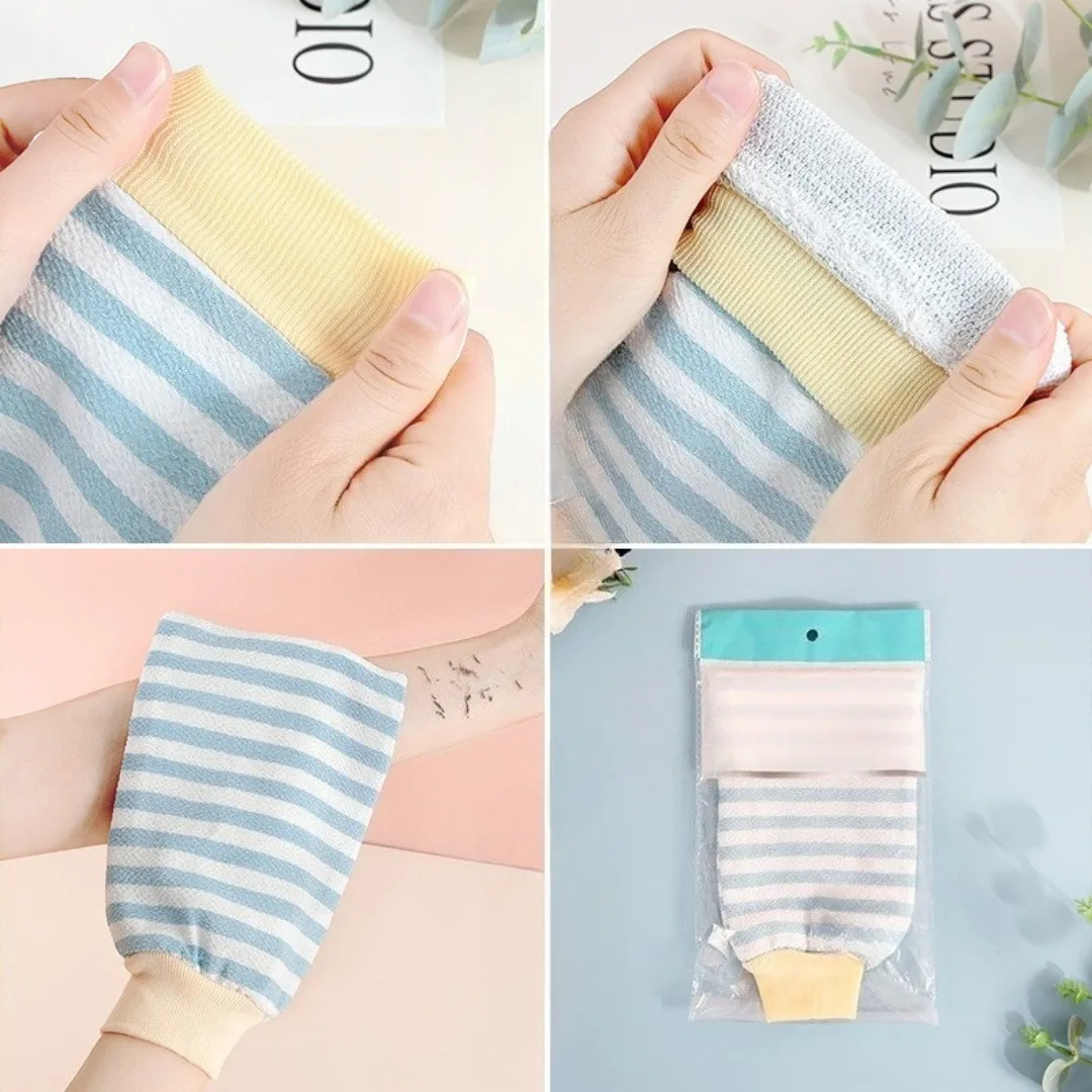 1 PC Exfoliating Bath ถุงมือ Body Scrubber ถุงมือสปาอาบน้ํา Mitt RUB Body Wash เครื่องมือทําความสะอาดกลับนวดผ้าเช็ดตัวอุปกรณ์อาบน้ํา