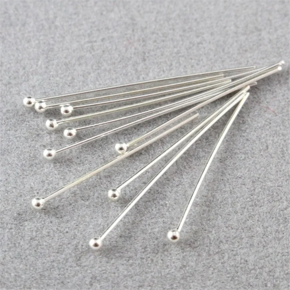 100pcs Round Ball Head Pins Flexible Easy Use for DIY Earring Bracelet Jewelry Bead Threading Make view 3