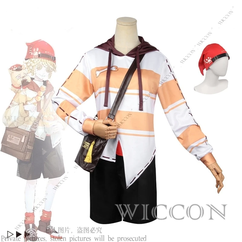 Victor Game Identity V Cosplay Costume Victor Grantz Postman Hat Bag Battle Role Play Halloween Carnival Outfits Letter Set