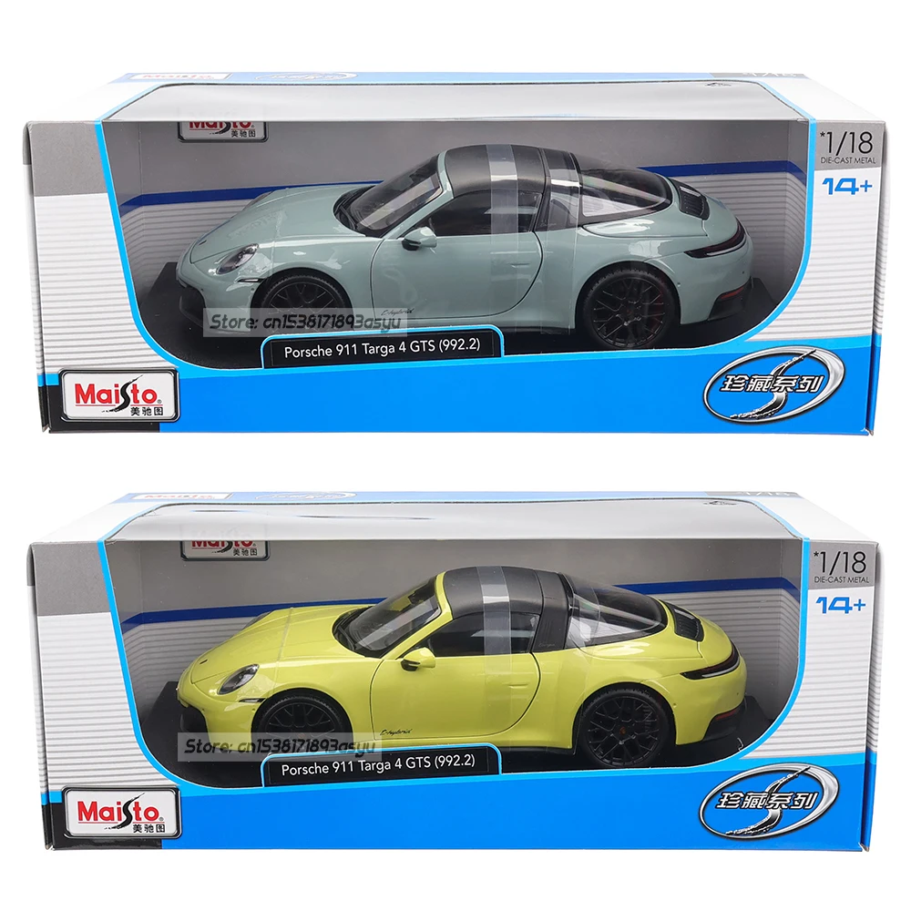 Maisto 1:18 Porsche 911 Tarqa 4 GTS (992.2) Coupe coche modelo de aleación colección de decoración de coche clásico embalaje de caja de regalo