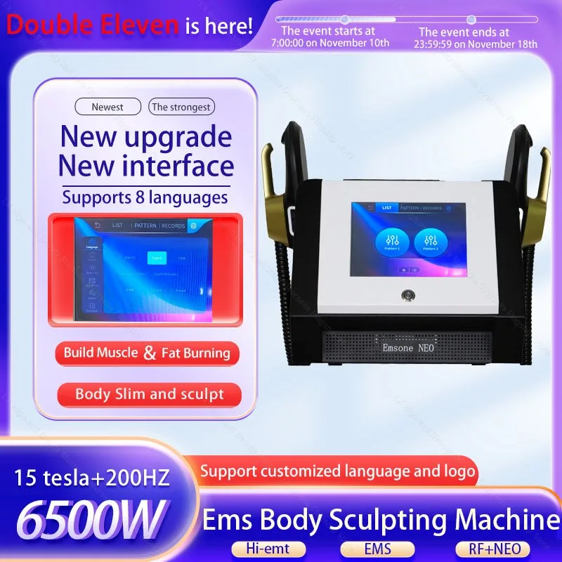 

New upgrade 6500W 15 tesla nova EMSone neo muscle stimulate fat burn body slimming weight loss ems body sculpting massage