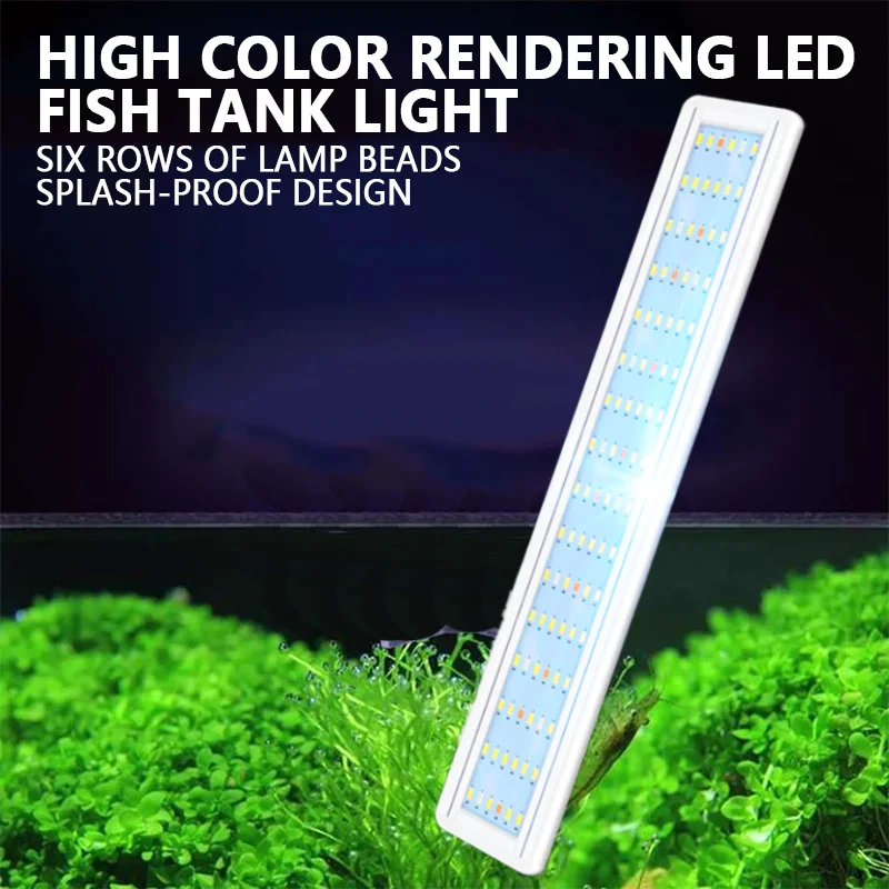 

220V Super Slim 3 Color LED Aquarium Fish Light High Bright Waterproof Full Spectrum Light For Plant Grow Fish Tank Clip Lamp