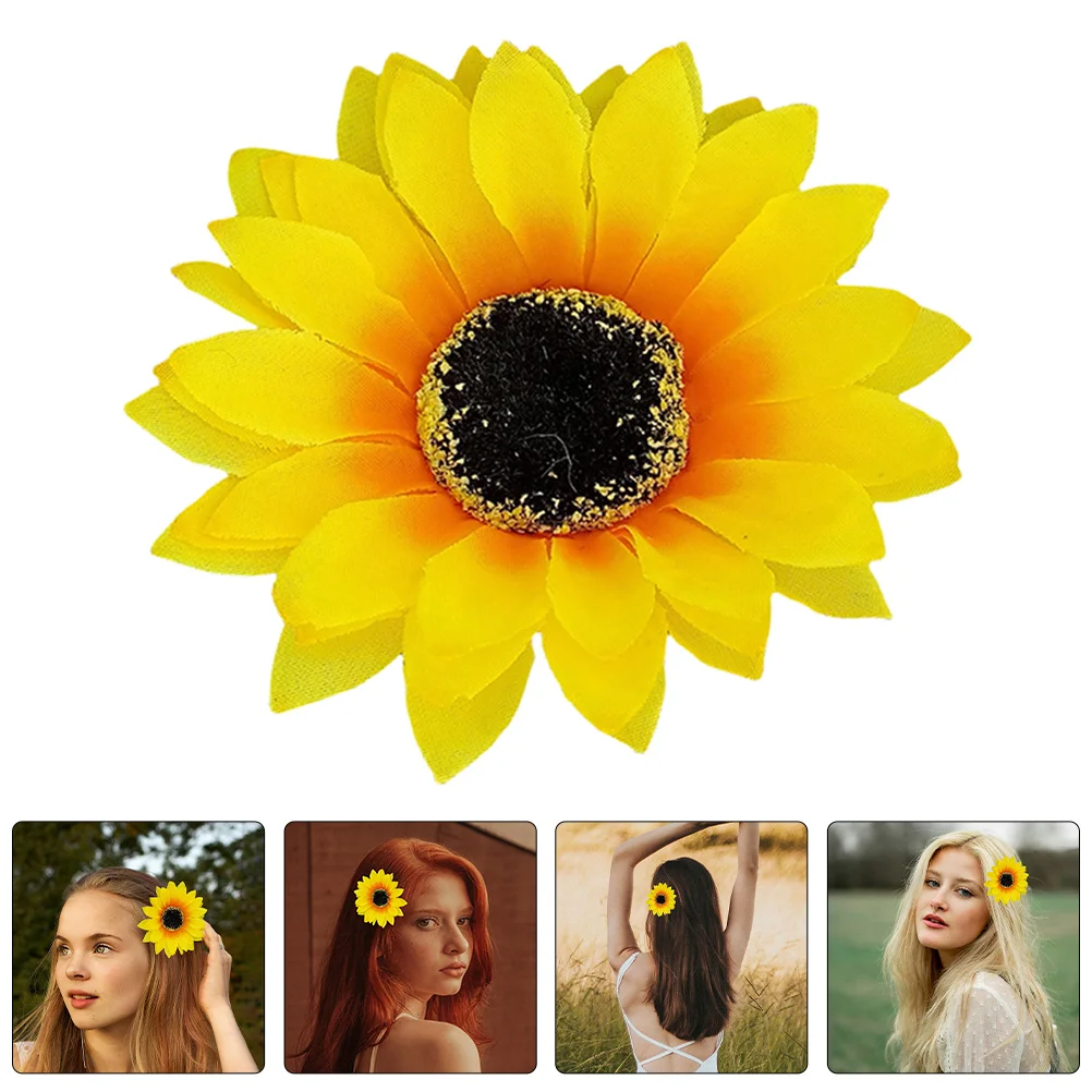 

4 шт. заколки для волос в виде искусственных подсолнухов, гавайские цветочные заколки, тропические аксессуары для волос для пляжных вечеринок, путешествий и повседневной укладки