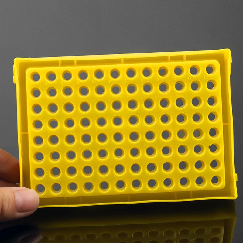 5 Stück 96-Loch PCR-Röhrchenhalter 0,2ml Zentrifugenröhrchenbox mit transparentem Deckel Kunststoff-Aufbewahrungsbox Labor-PP-Röhrchenhalter – Detail 6