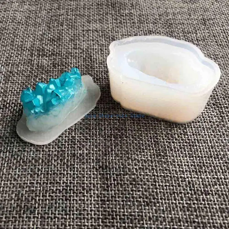 

X7XB Mini Geode Silicone Resin Molds Keychain Molds for Epoxy Resin Jewelry Molds Unique Crystal Geode Agate Epoxy Mold
