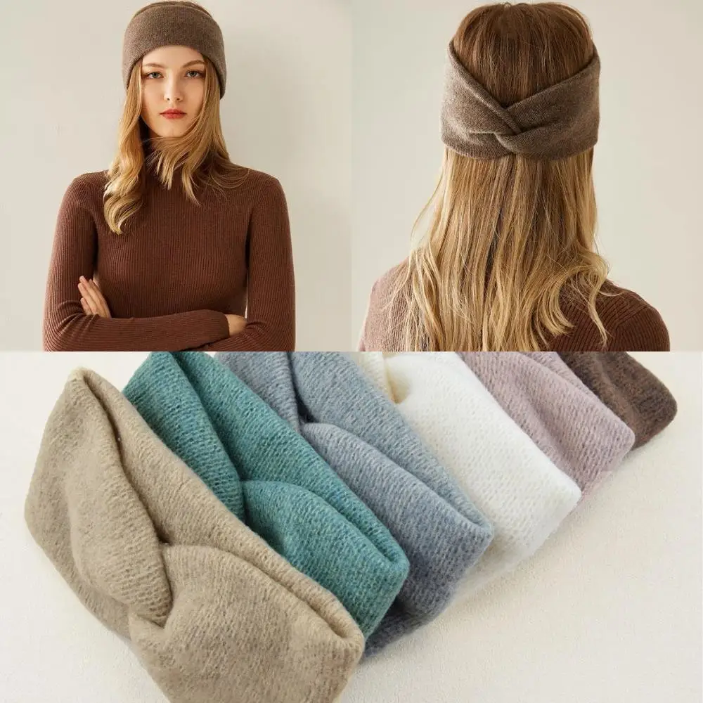 

Витой широкий эластичный тюрбан, повязка на голову, тюрбан, аксессуары для волос, вязаные шерстяные повязки на голову, повязка на голову для девочек, аксессуары, бандана, повязка