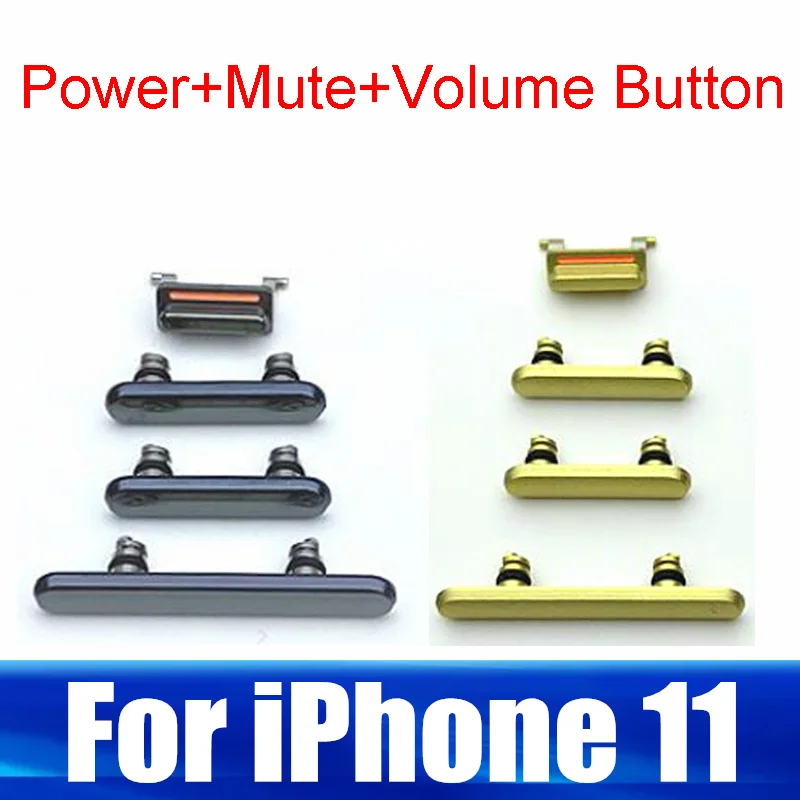 

For iPhone 11 Power Switch Mute Volume Button+Bracket Iron Hook ON OFF Power Volume Mute Side Key & Small Metal Replacement Part