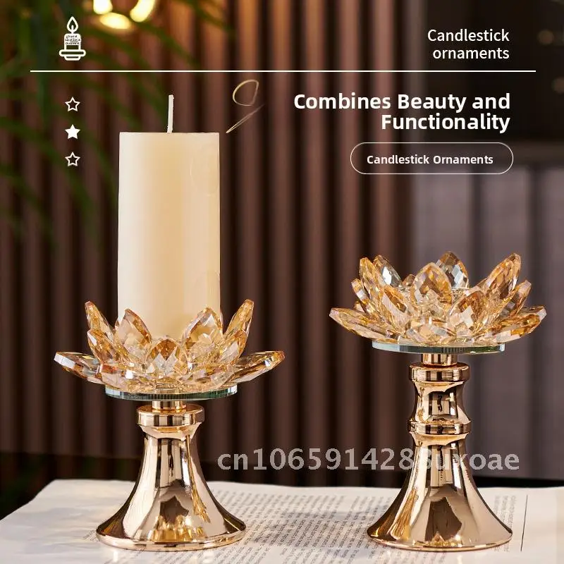 

High-end Light Luxury Creative Flower Crystal Aromatherapy Candle Holder Model Room Living Room Dining Table Ornaments