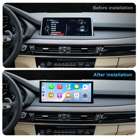 안드로이드 14 카 라디오 비디오 멀티미디어 플레이어 GPS 네비게이션 BMW X5 F15 X6 F16 2014-2017 NBT 시스템 카플레이 HD 터치스크린