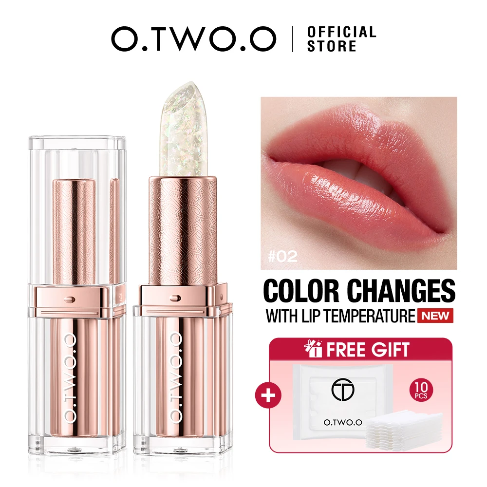 O.TWO.O Color Changing Lipstick 3-in-1 Lip Blam Transferproof Long Lasting Non-Sticky Moisturizing Glossy Shine Lip Gloss Makeup
