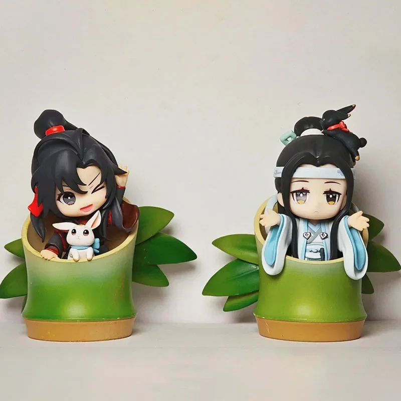 Patriarch of Magic Dao Figure Wei Wuxian Lan Wangji Birthday Series Q Version Bamboo Tube Figurine Anime Toys Kid Gift Ornaments