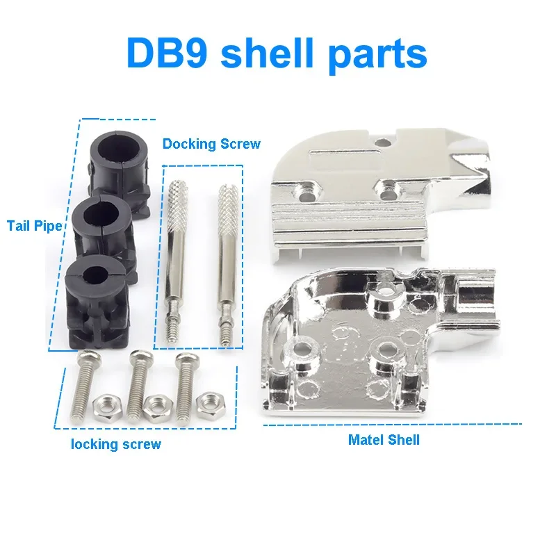 Industrial DB9/DB15/DB25 Plug Female Male 9 15 pin Connector Gold-plated Computer Serial Port Head 90 Degree Elbow 232 Connector