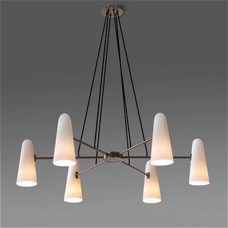 

Restaurant Postmodern Metal LED Pendant Light Luxury for Villa Lobby Living Room Chandelier Master Bedroom Bar Home Decor Design