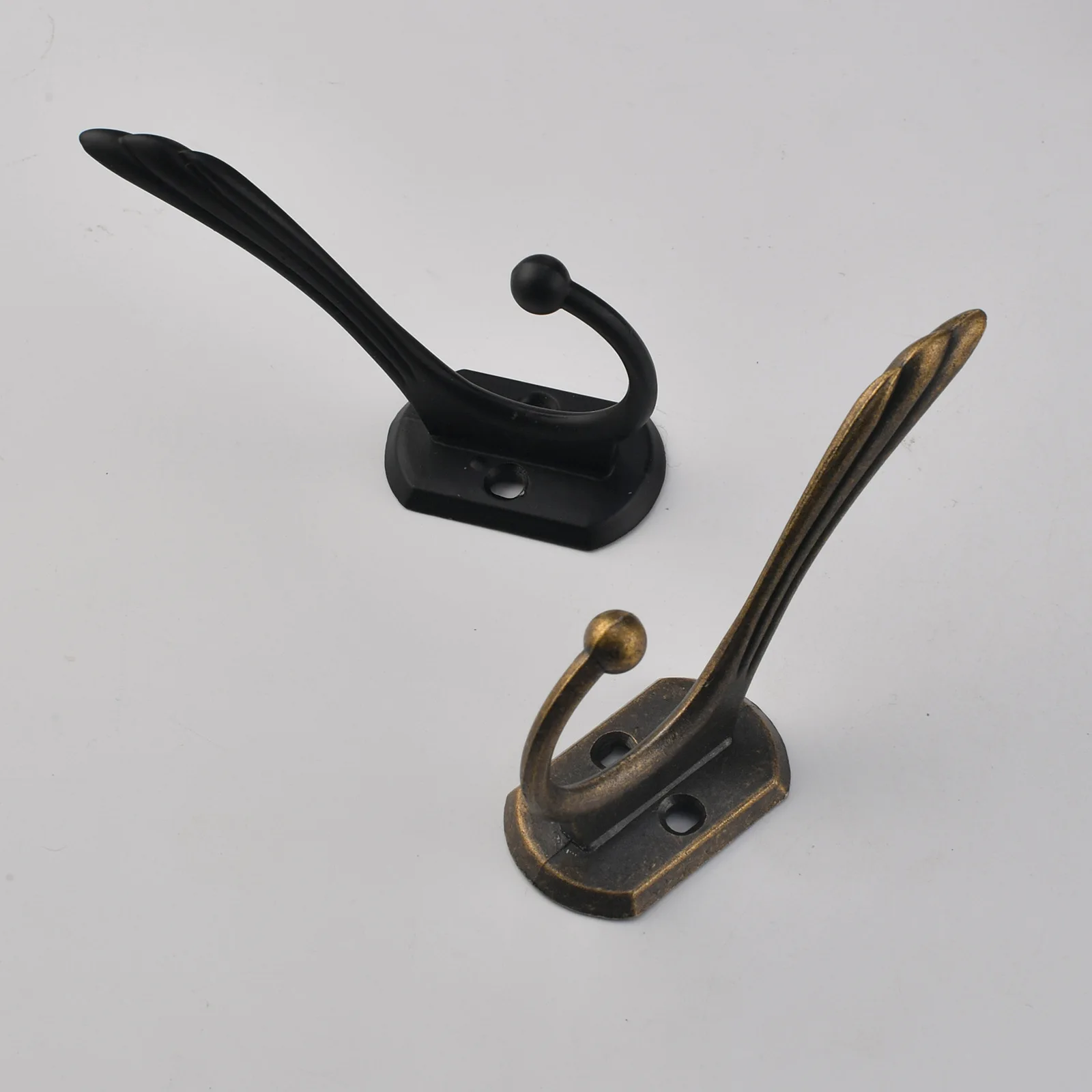 Amazon zinc alloy double hook coat hook, wall-mounted creative bathroom metal door