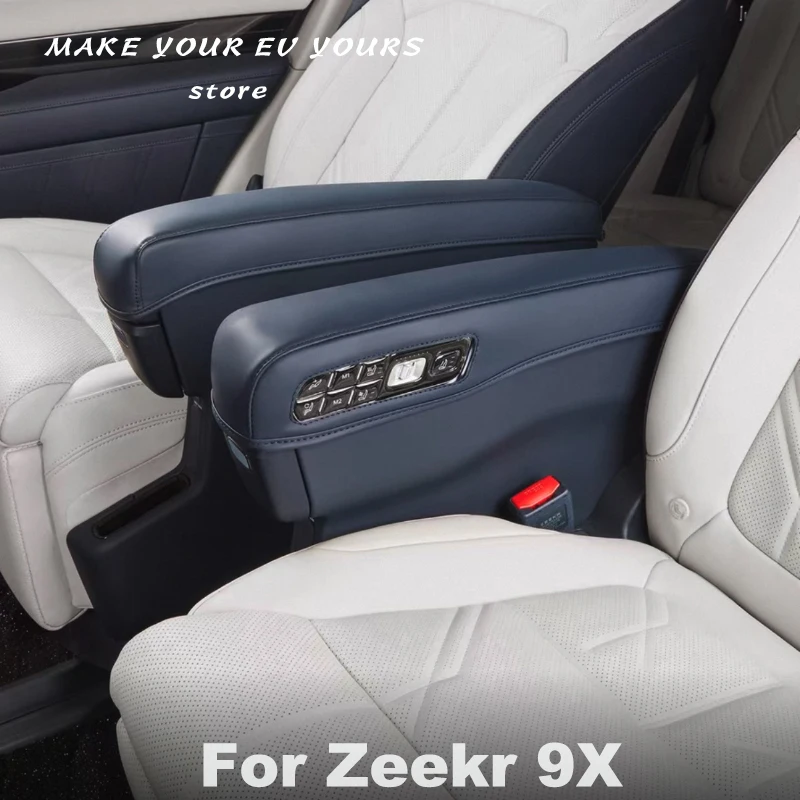 

For Zeekr 9X 2025 2026 Second Row Seat Armrest Leather Protective Cover Anti Dirt Resistant Interior Car Accessories