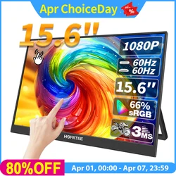 HGFRTEE 15,6 inch draagbare touch-monitor ADS-IPS 1920 * 1080P 300 cd / m2 uitgebreid display voor laptop tweede scherm XBox PS4 / 5