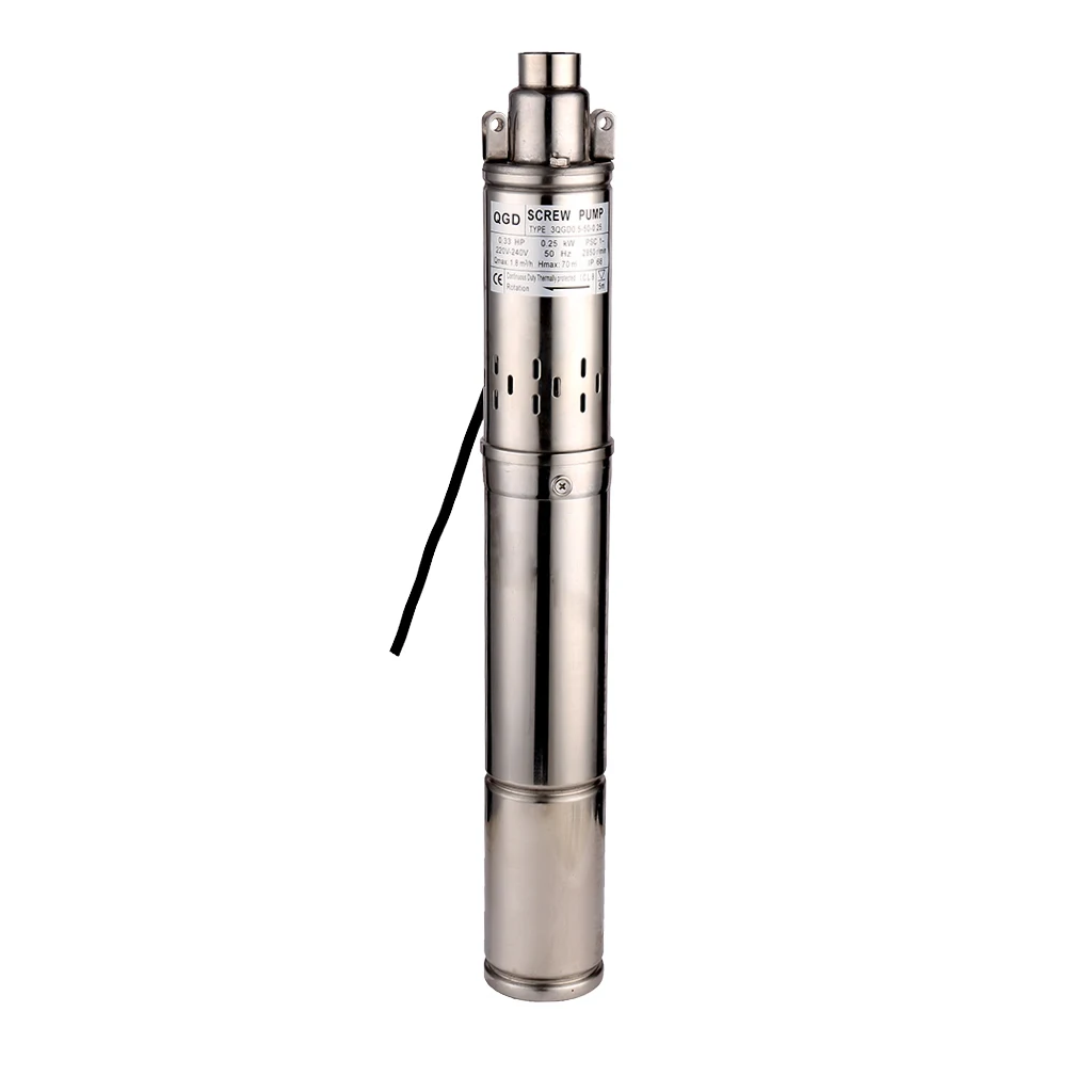 ZYIY Stainless Steel Submersible Deep Well Pump Water Pressure Booster Rotary Screw Pump for Home/Garden/Agricultural Irrigation