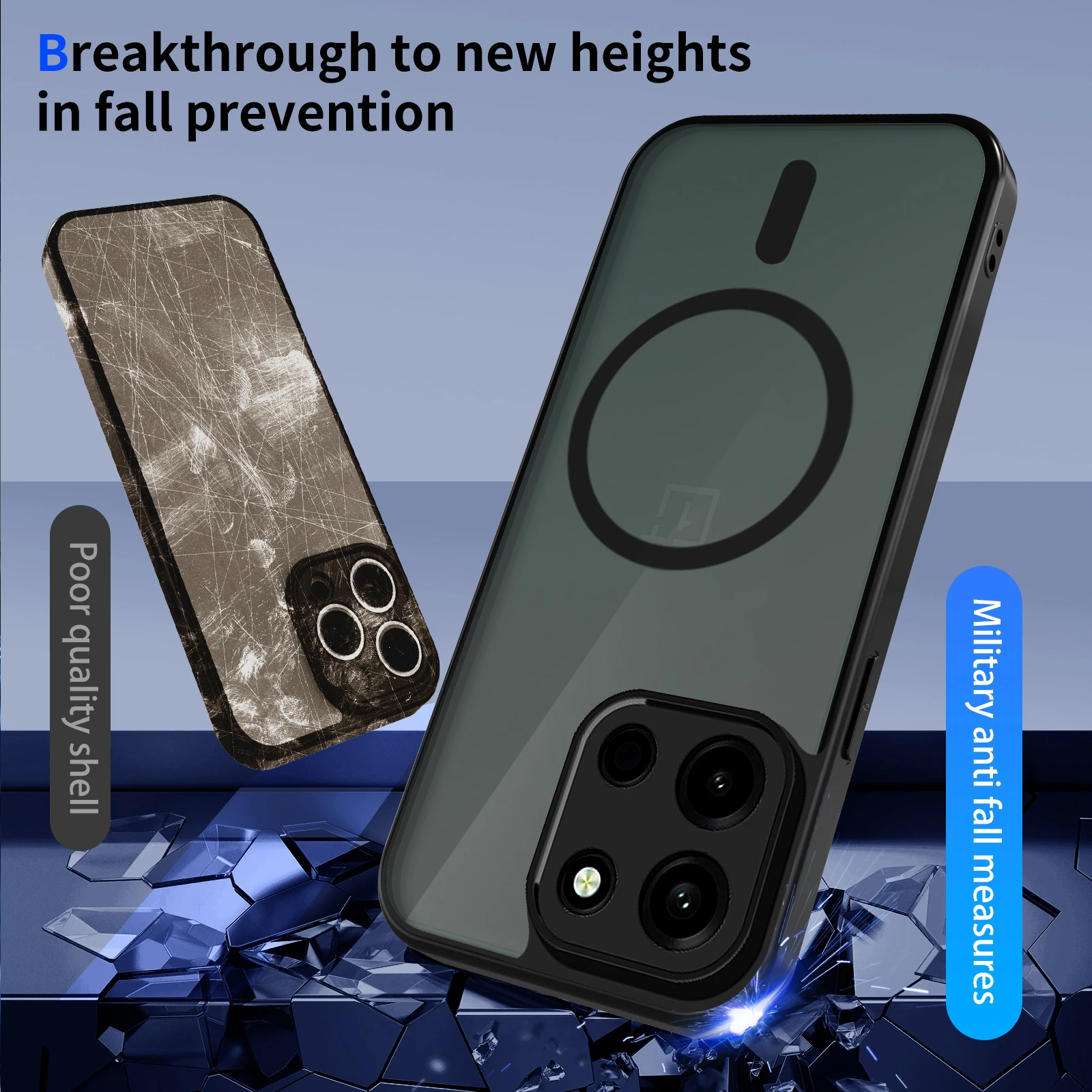 Oneplus Nord 6 Hülle für Magsafe Stoßfeste Silikon-Bumper Transparente Airbag-Rückabdeckung Harte Matte Hülle für Oneplus Nord 6 Nord6 2026 – Detail 7