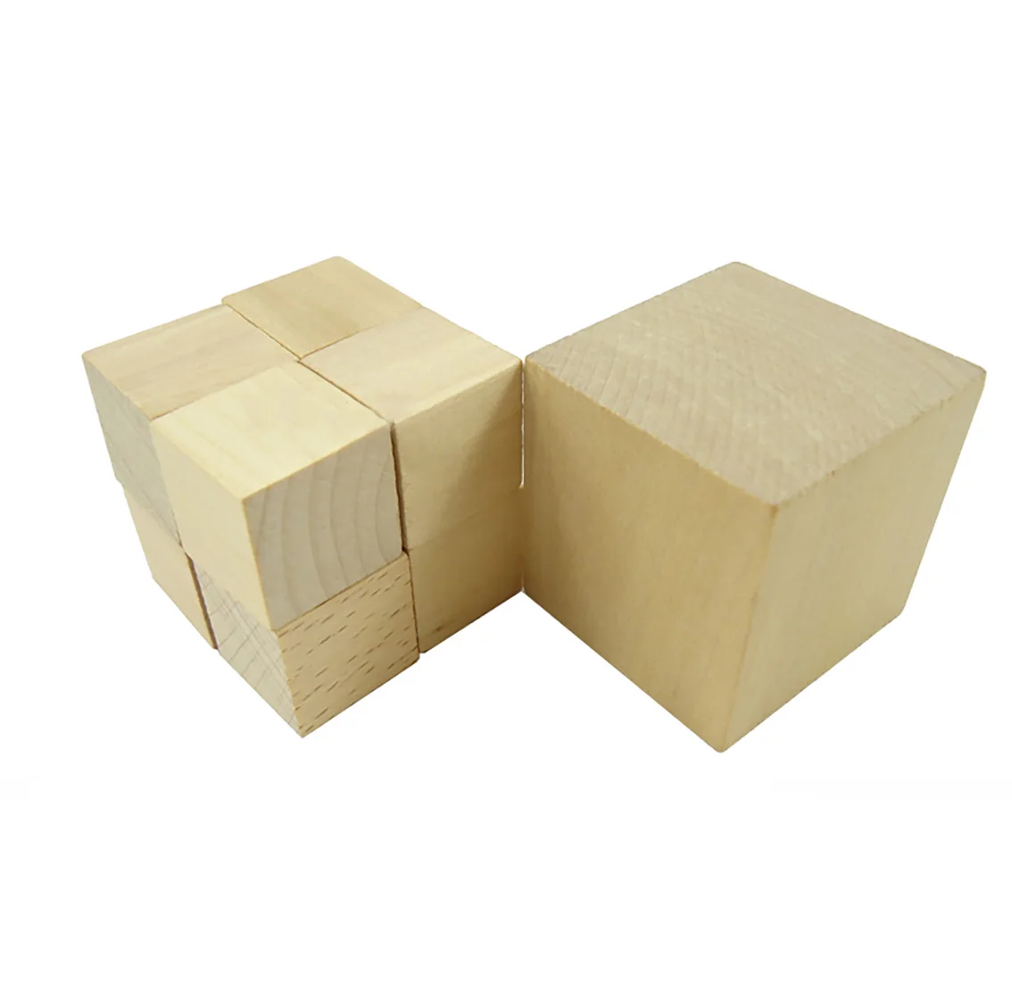 Square Wood Block 8*8*8mm-60*60*60mm Unfinished Wooden Cubes DIY Model Material Crafts Decoration Puzzles Making Teaching Parts