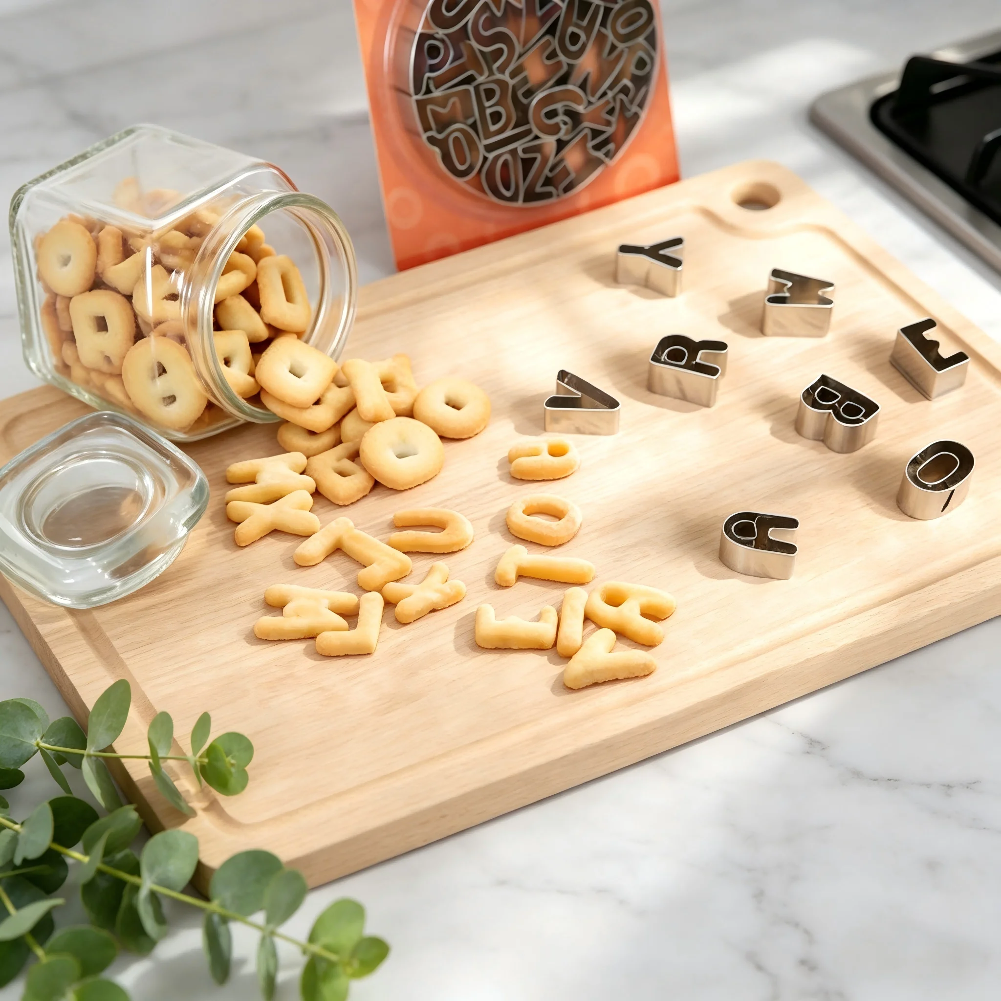 26PCS Alphabet Cookie Cutter Set 1 Inch Stainless Steel Letter Cutters for Fondant Biscuit Decor Valentine's Day Birthday Part