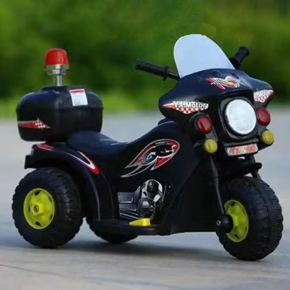 Kids Electric Motorcycle Tricycle With Police Light Rechargeable Motorcycle Toy Gifts For Brithday