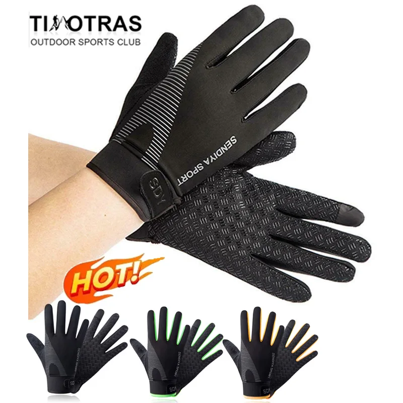 Bicycle Gloves Anti Slip Shock Breathable Full Finger Gloves Men\'S And Women\'S Cycling Gloves Gym Sports Bike Fitness Gloves