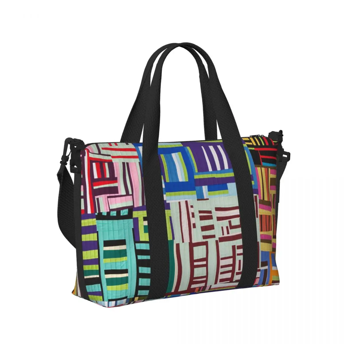 

Colorful Book Striped Grid Beach Travel Bag Large Capacity Tote Bags for Gym Sport Women Shopping Duffle Shoulder Bag