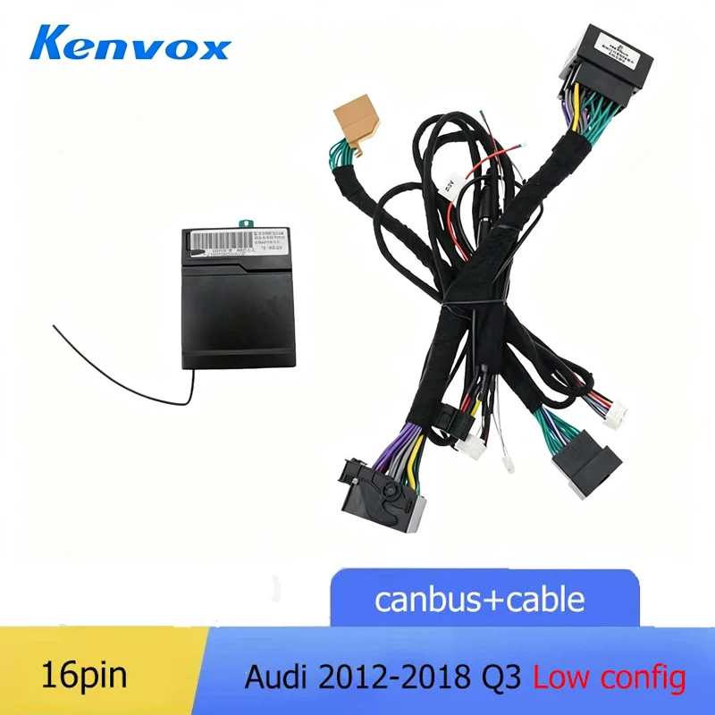 16Pin Car Wire Harness Canbus Box Android Radio Stereo Power Cable Decoder Adapter For Audi Q3 2012-2018 Low Config