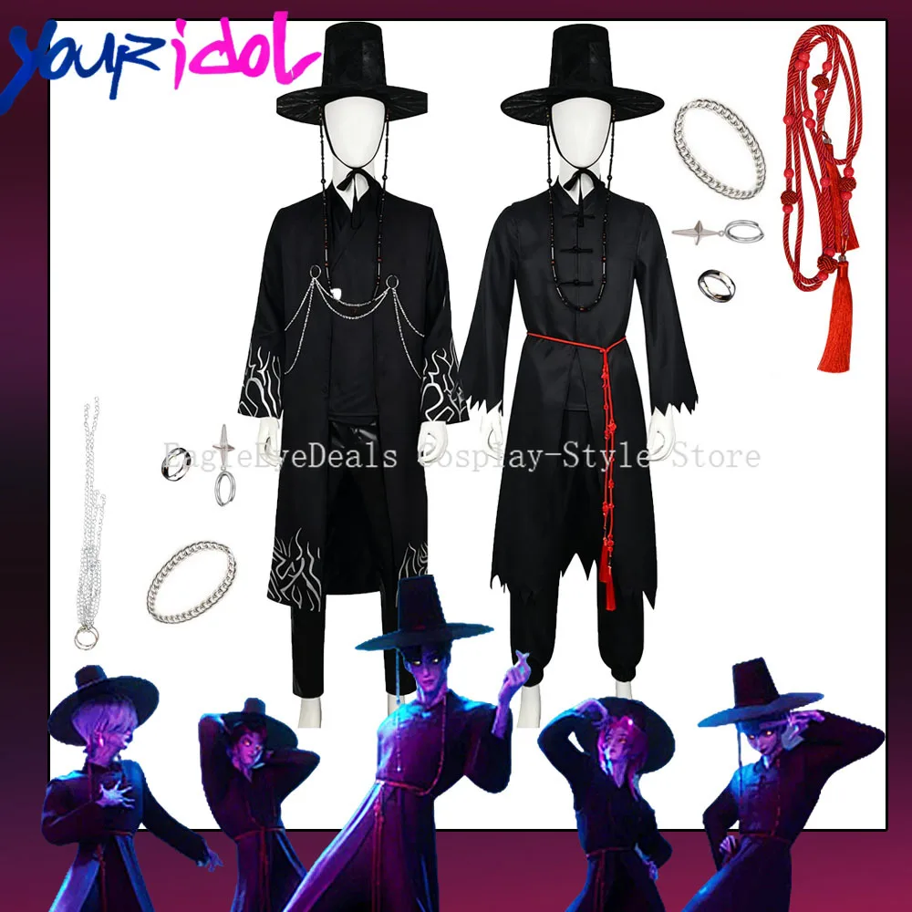 

Детский костюм Saja Boys Jinu Kpop Demon Hunters, карнавальный костюм на Хэллоуин, кимоно с принтом, праздничная одежда, шляпа для мальчиков, детская одежда