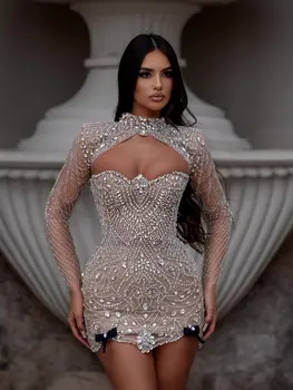 10 best sales Vestidos curtos com cauda removível - №3