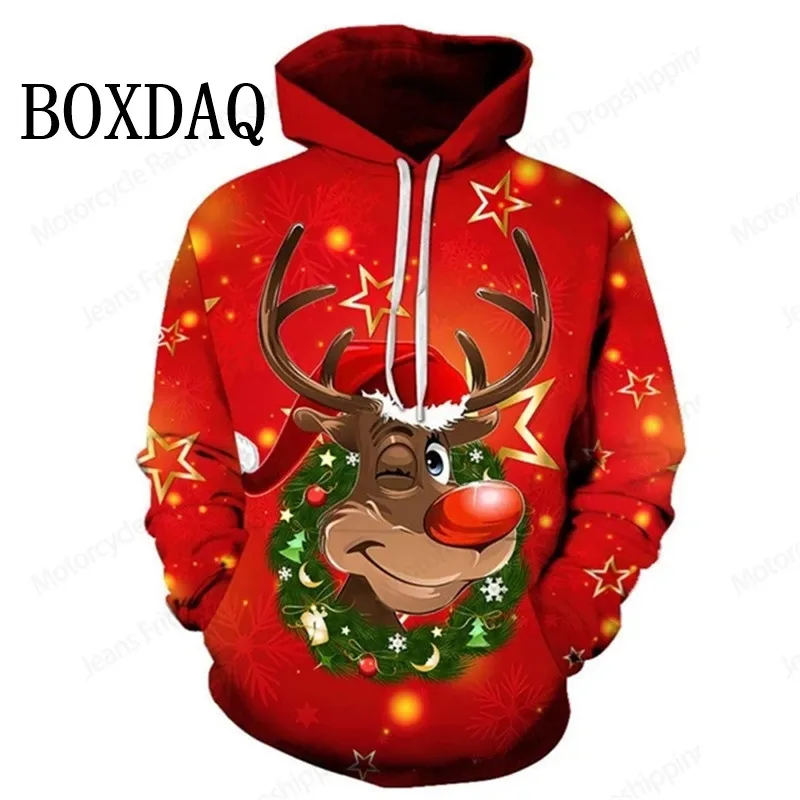 

Santa Claus Pattern 3d Printed Hooded Sweatshirts Men's and Women's fashion Hoodies Fashion Trend Oversized X'mas Y2k Clothing