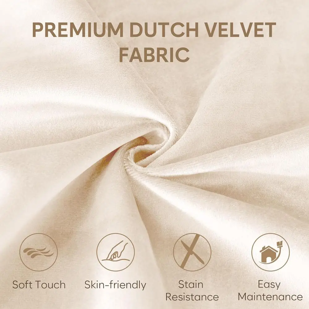 3-Foot Adult Memory Foam Bean Bag Chair with Dutch Velvet Cover and Included Filling, Beige