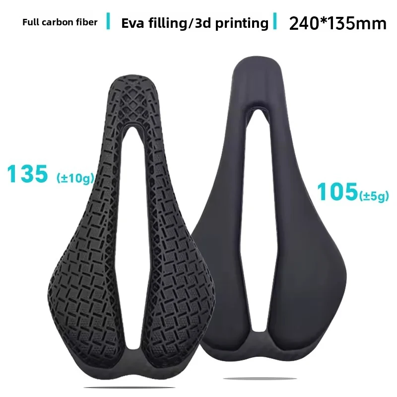 

3D Printed Bicycle Saddle Ultralight Carbon EVA 240x135mm Bike Seating Part MTB Gravel Road Bike Seat Cycling Cushion