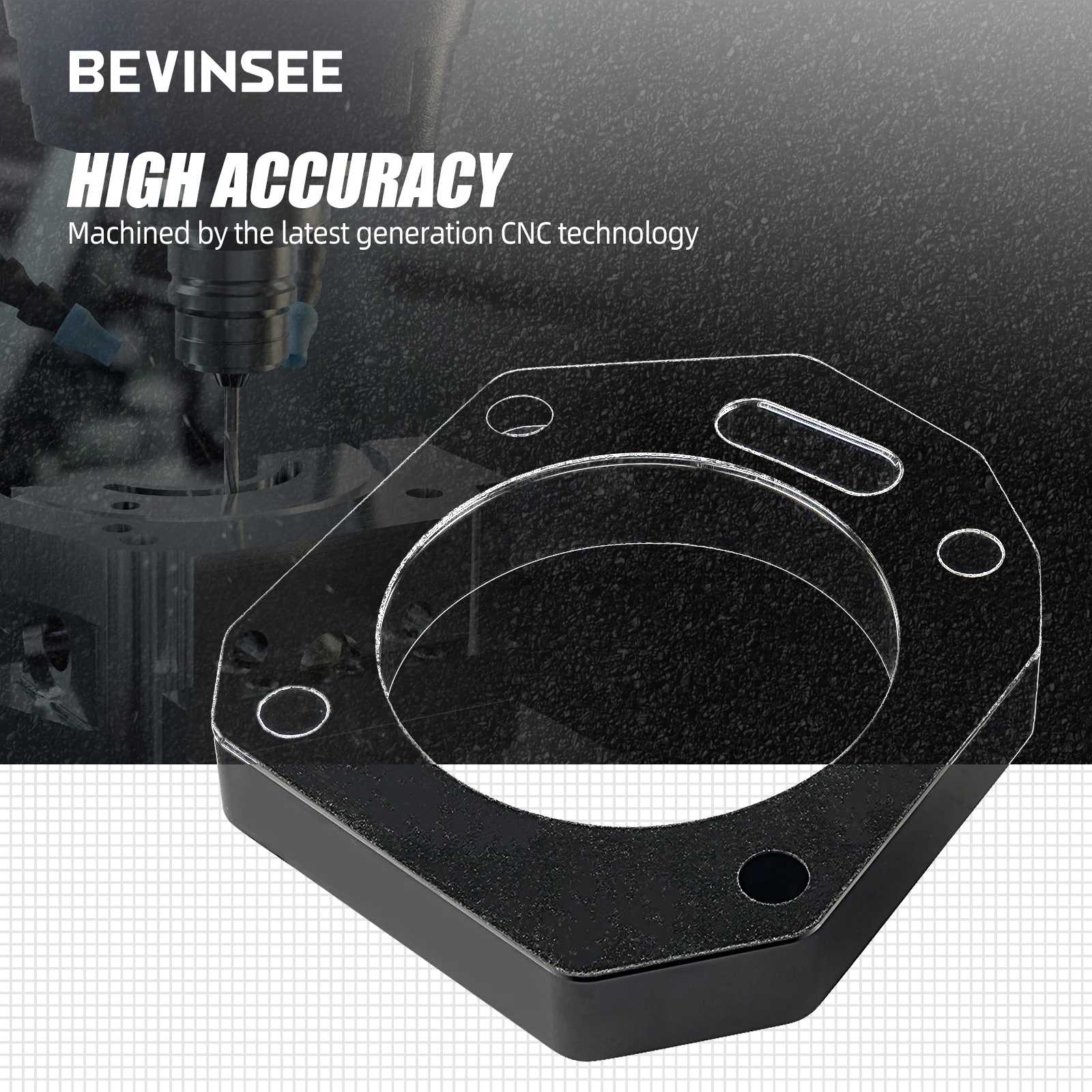 BEVINSEE Aluminum Dual Throttle Body Adapter To RBC/RRC/RBB for Honda Civic Si Integra Type R K20A K24 K20Z1 K20A1 K20A3 Engine